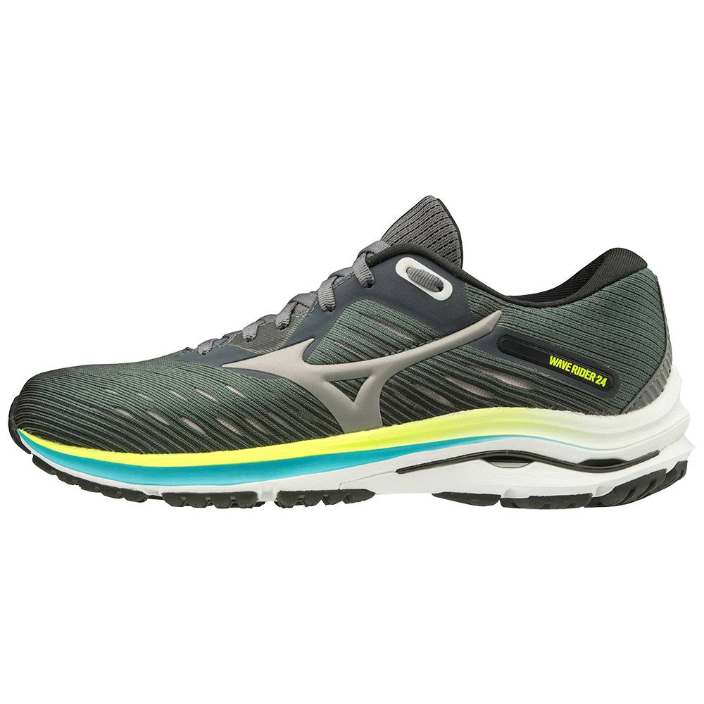 Damske Bezecke Topanky Mizuno Wave Rider 24 D (Wide) Tmavo Zelene Vypredaj BSJY98124